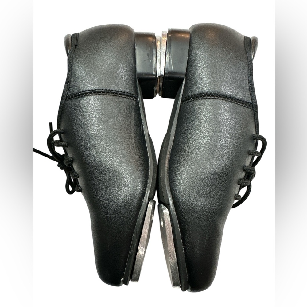 Theatricals Child’s Black Tap Dance Shoes Faux Leather Preowned Size 1 - Picture 5 of 5